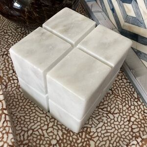 Large Marble Cube Sculpture